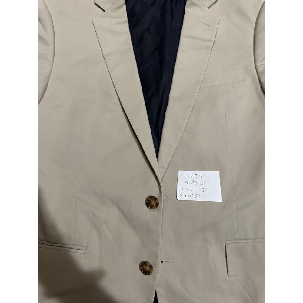 J Crew Thompson Cotton Sport Coat Blazer 40S Mens Beige Jacket Two Button Suit - Picture 6 of 6